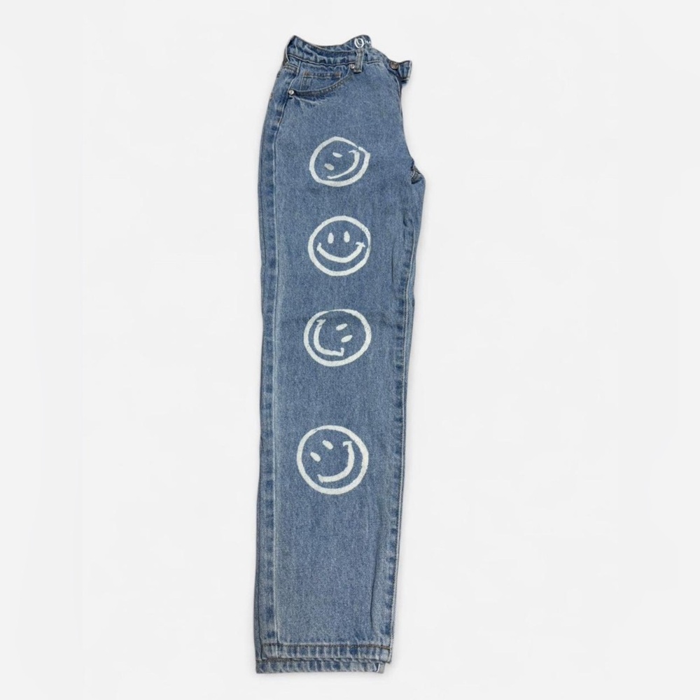 Organic Blue Jeans with Smiley Face